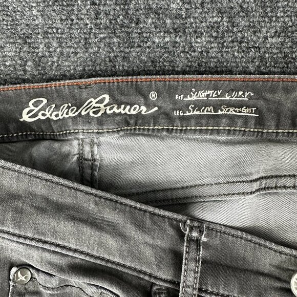 Eddie Bauer Jeans Womens 8 Slightly Curvy Slim Straight Cotton Stretch Pockets - Picture 7 of 10